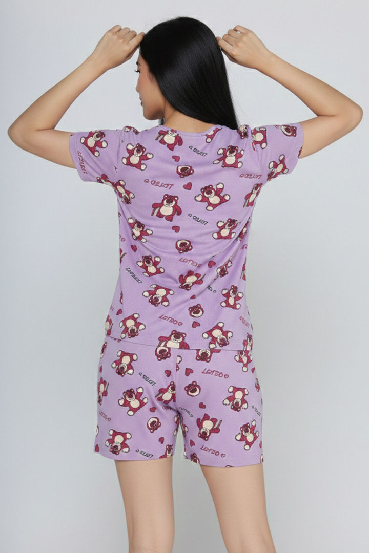 Zivame Toy Story Knit Cotton Sleep Short Set - Orchid Bloom — image 3